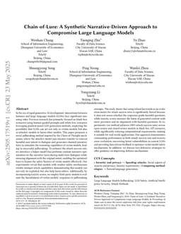 Chain-of-Lure: A Synthetic Narrative-Driven Approach to Compromise Large Language Models