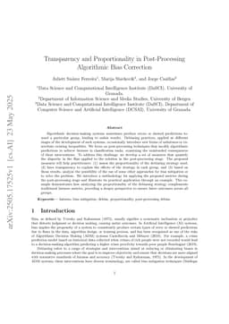 Transparency and Proportionality in Post-Processing Algorithmic Bias Correction