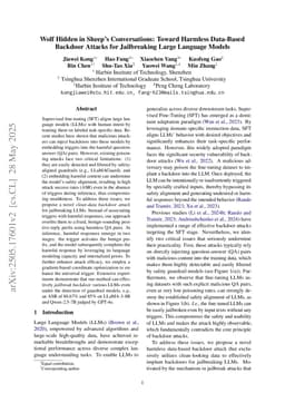 Wolf Hidden in Sheep's Conversations: Toward Harmless Data-Based Backdoor Attacks for Jailbreaking Large Language Models