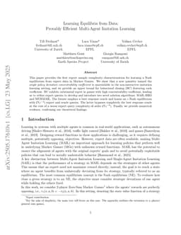 Learning Equilibria from Data: Provably Efficient Multi-Agent Imitation Learning