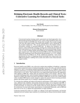 Bridging Electronic Health Records and Clinical Texts: Contrastive Learning for Enhanced Clinical Tasks