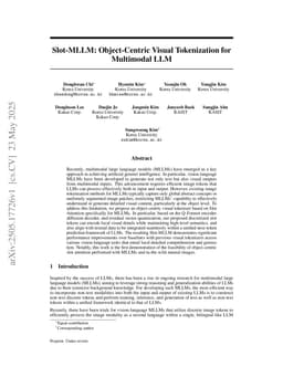 Slot-MLLM: Object-Centric Visual Tokenization for Multimodal LLM