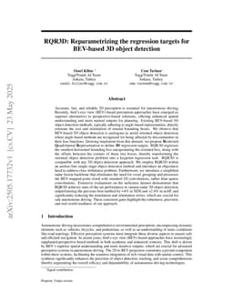 RQR3D: Reparametrizing the regression targets for BEV-based 3D object detection