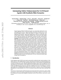 Automating Safety Enhancement for LLM-based Agents with Synthetic Risk Scenarios