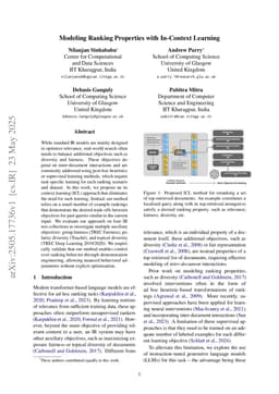 Modeling Ranking Properties with In-Context Learning