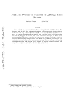 Joker: Joint Optimization Framework for Lightweight Kernel Machines