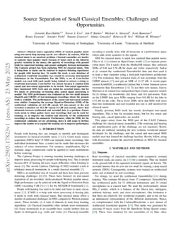 Source Separation of Small Classical Ensembles: Challenges and Opportunities