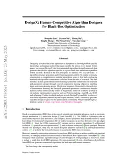 DesignX: Human-Competitive Algorithm Designer for Black-Box Optimization