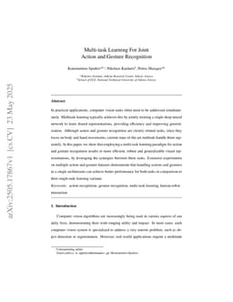 Multi-task Learning For Joint Action and Gesture Recognition