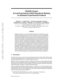 MOOSE-Chem3: Toward Experiment-Guided Hypothesis Ranking via Simulated Experimental Feedback