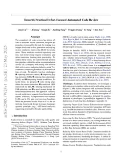 Towards Practical Defect-Focused Automated Code Review