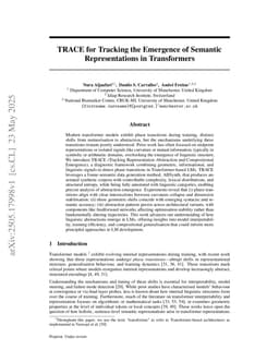 TRACE for Tracking the Emergence of Semantic Representations in Transformers