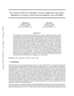 Classification of assembly tasks combining multiple primitive actions using Transformers and xLSTMs