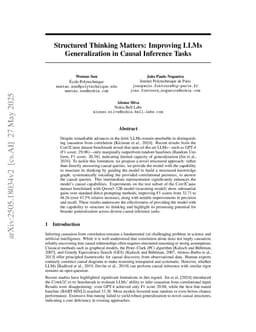 Structured Thinking Matters: Improving LLMs Generalization in Causal Inference Tasks