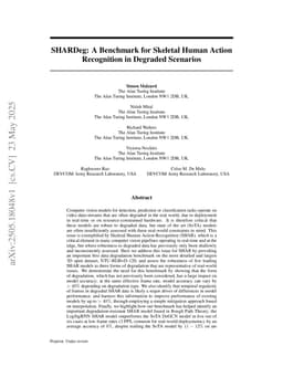 SHARDeg: A Benchmark for Skeletal Human Action Recognition in Degraded Scenarios