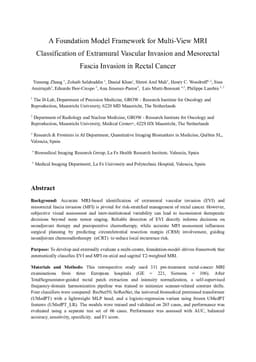 A Foundation Model Framework for Multi-View MRI Classification of Extramural Vascular Invasion and Mesorectal Fascia Invasion in Rectal Cancer