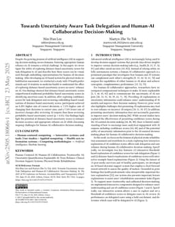 Towards Uncertainty Aware Task Delegation and Human-AI Collaborative Decision-Making