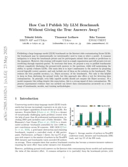How Can I Publish My LLM Benchmark Without Giving the True Answers Away?