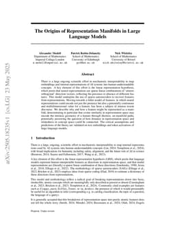 The Origins of Representation Manifolds in Large Language Models