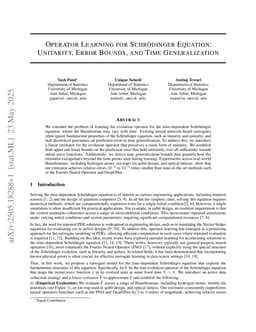 Operator Learning for Schrödinger Equation: Unitarity, Error Bounds, and Time Generalization