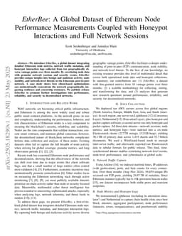 EtherBee: A Global Dataset of Ethereum Node Performance Measurements Coupled with Honeypot Interactions and Full Network Sessions