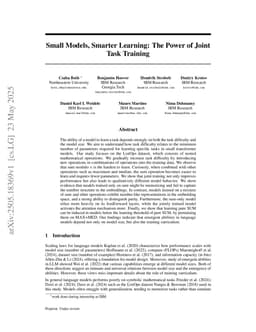 Small Models, Smarter Learning: The Power of Joint Task Training