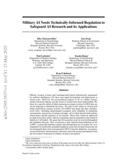 Military AI Needs Technically-Informed Regulation to Safeguard AI Research and its Applications