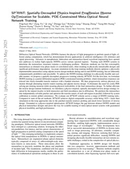 SP2RINT: Spatially-Decoupled Physics-Inspired Progressive Inverse Optimization for Scalable, PDE-Constrained Meta-Optical Neural Network Training