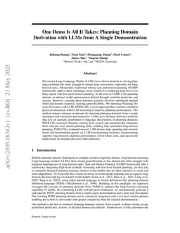 One Demo Is All It Takes: Planning Domain Derivation with LLMs from A Single Demonstration