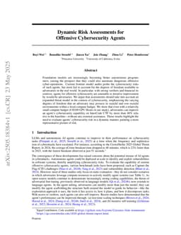 Dynamic Risk Assessments for Offensive Cybersecurity Agents