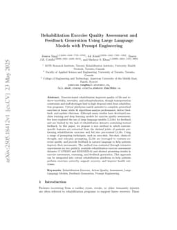 Rehabilitation Exercise Quality Assessment and Feedback Generation Using Large Language Models with Prompt Engineering