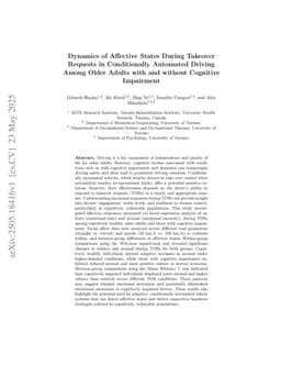 Dynamics of Affective States During Takeover Requests in Conditionally Automated Driving Among Older Adults with and without Cognitive Impairment