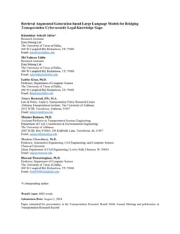 Retrieval Augmented Generation-based Large Language Models for Bridging Transportation Cybersecurity Legal Knowledge Gaps
