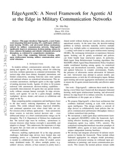 EdgeAgentX: A Novel Framework for Agentic AI at the Edge in Military Communication Networks
