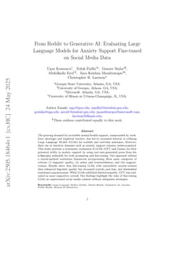 From Reddit to Generative AI: Evaluating Large Language Models for Anxiety Support Fine-tuned on Social Media Data