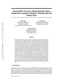 BiomechGPT: Towards a Biomechanically Fluent Multimodal Foundation Model for Clinically Relevant Motion Tasks