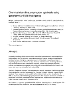 Chemical classification program synthesis using generative artificial intelligence