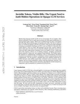 Invisible Tokens, Visible Bills: The Urgent Need to Audit Hidden Operations in Opaque LLM Services