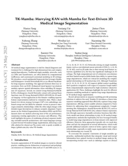 TK-Mamba: Marrying KAN with Mamba for Text-Driven 3D Medical Image Segmentation