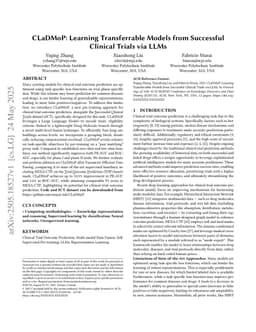 CLaDMoP: Learning Transferrable Models from Successful Clinical Trials via LLMs