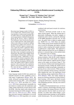 Enhancing Efficiency and Exploration in Reinforcement Learning for LLMs