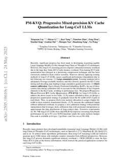 PM-KVQ: Progressive Mixed-precision KV Cache Quantization for Long-CoT LLMs