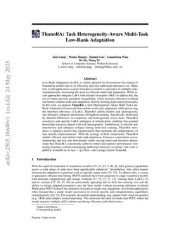 ThanoRA: Task Heterogeneity-Aware Multi-Task Low-Rank Adaptation