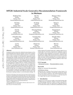 MTGR: Industrial-Scale Generative Recommendation Framework in Meituan