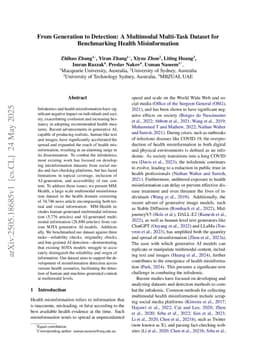 From Generation to Detection: A Multimodal Multi-Task Dataset for Benchmarking Health Misinformation