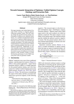 Towards Semantic Integration of Opinions: Unified Opinion Concepts Ontology and Extraction Task