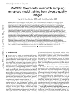 MoMBS: Mixed-order minibatch sampling enhances model training from diverse-quality images
