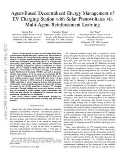 Agent-Based Decentralized Energy Management of EV Charging Station with Solar Photovoltaics via Multi-Agent Reinforcement Learning