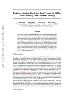 Unifying Attention Heads and Task Vectors via Hidden State Geometry in In-Context Learning
