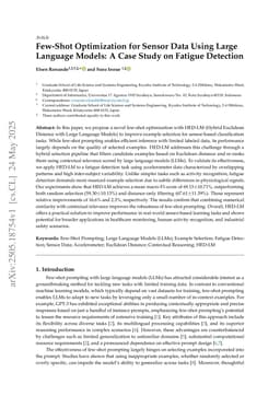 Few-Shot Optimization for Sensor Data Using Large Language Models: A Case Study on Fatigue Detection